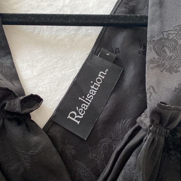 Realisation Par silk roxy dress in black dragon - Picture 3 of 5